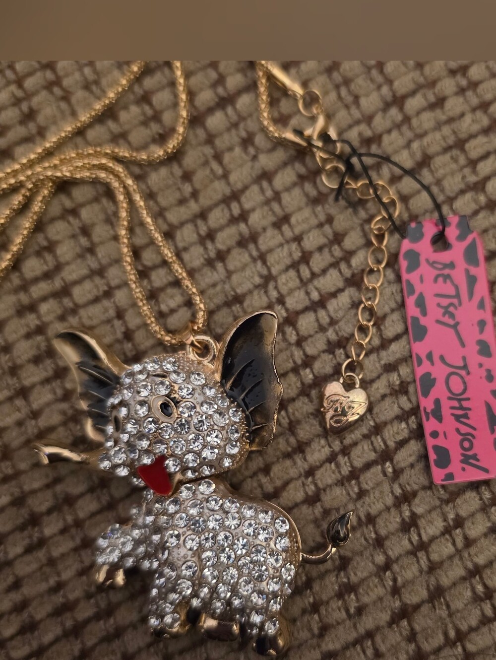 Rhinestone Elephant Pendant Necklace